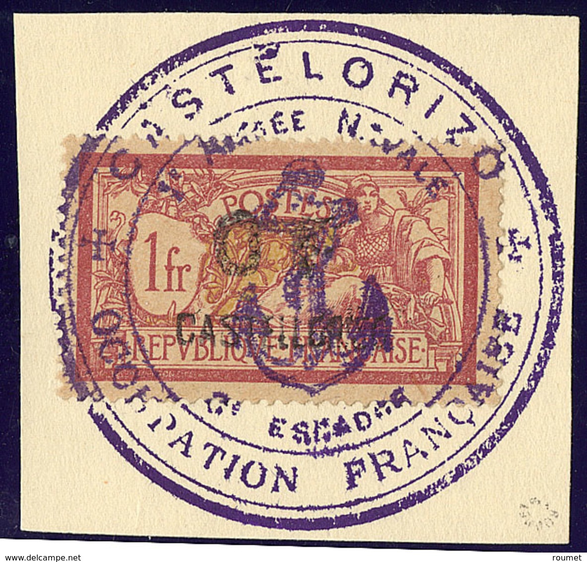 CASTELLORIZO. No 42, Obl Grand Cachet Ancre Sur Fragment. - TB - Autres & Non Classés