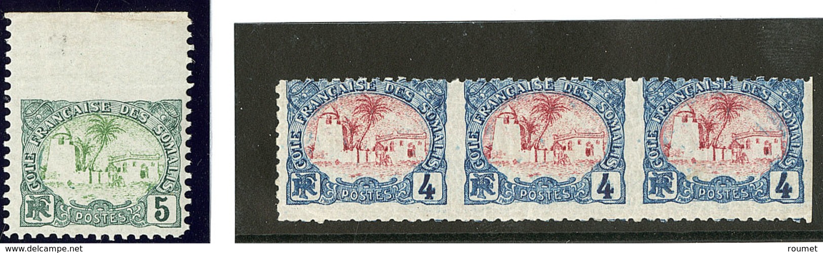 ** Variétés De Piquages. Nos 39 Bdf (dentelé 3 Côtés), 40 Bande De Trois Non Dentelée Vertical. - TB - Other & Unclassified