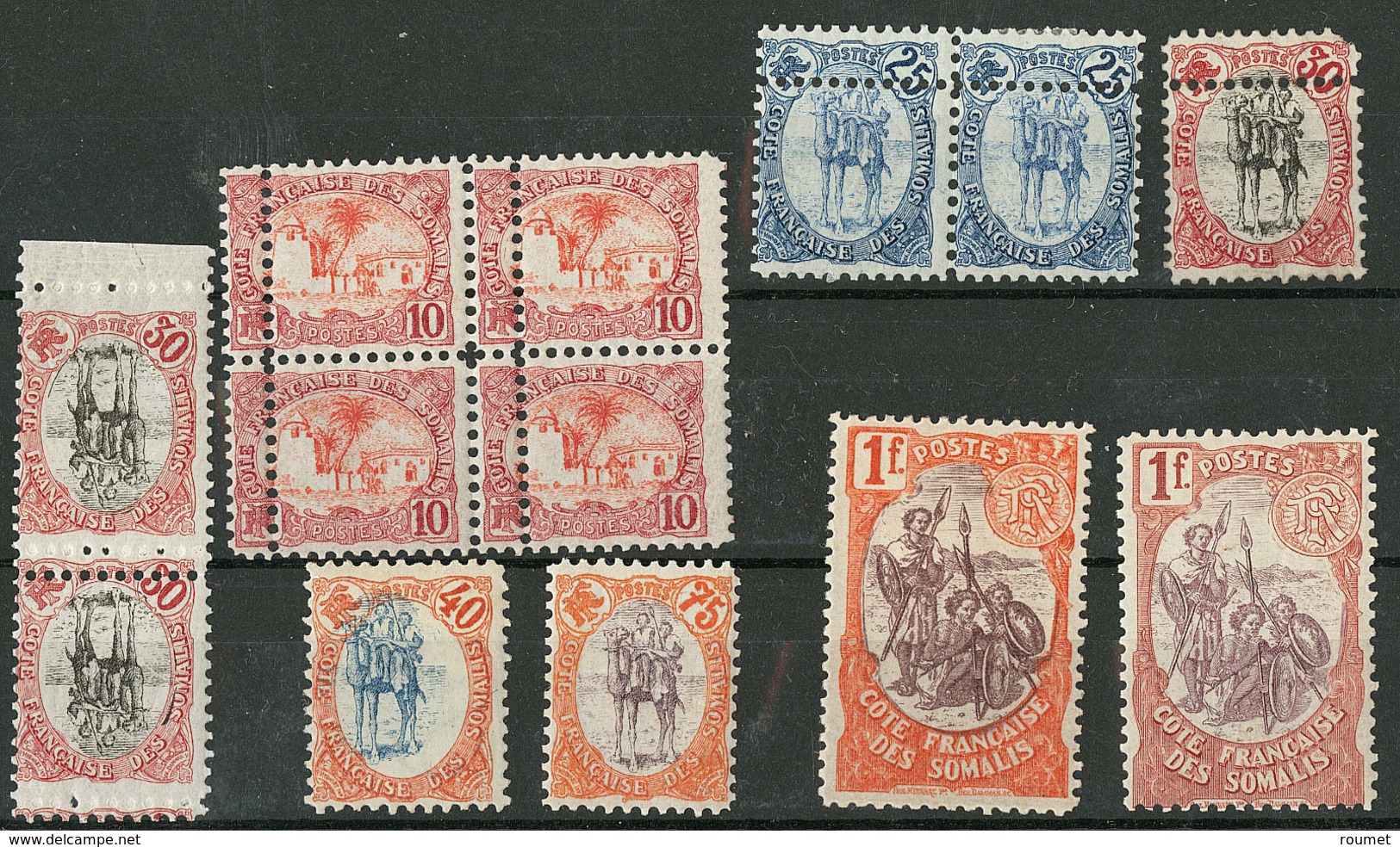 * Variétés. Nos 41 Bloc De Quatre, 45 Paire, 46 (3 Dont Paire Verticale), Avec Piquages Divers, 47 Centre Déplacé, 49 Et - Other & Unclassified