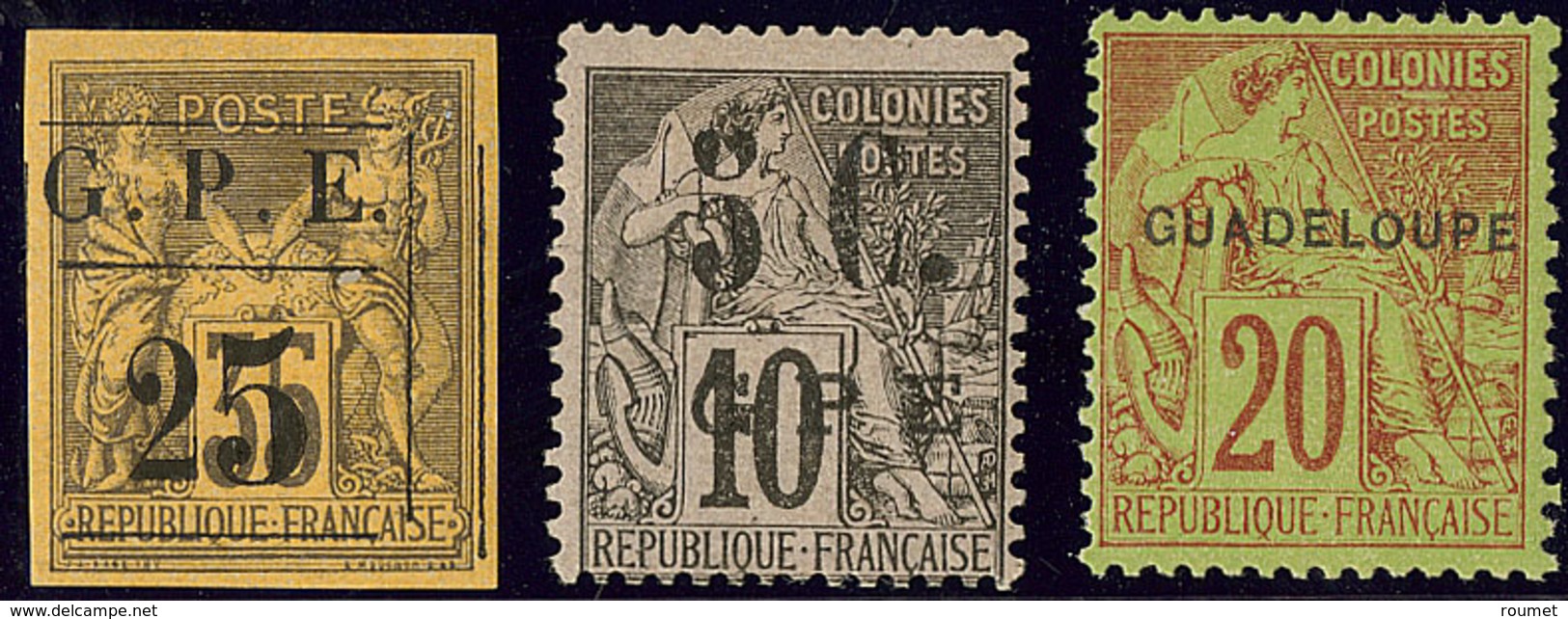 * Variétés. Nos 2b, 10 (barre Absente), 20. - TB - Autres & Non Classés