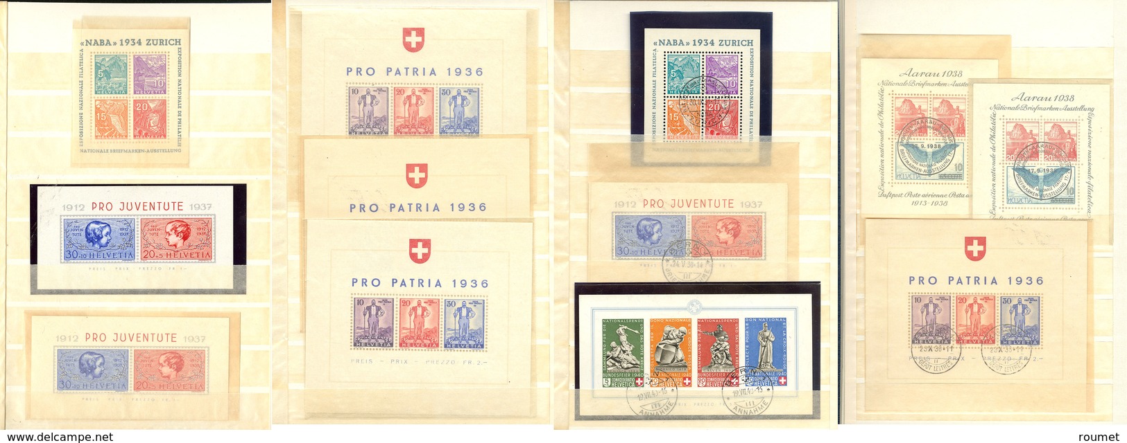 ** Blocs Feuillets. Lot 1934-1960, Entre Les N°1 Et 17, Doubles, Triples, Des Ex * Et Obl Dont N°1 * Et Obl. - TB - Autres & Non Classés