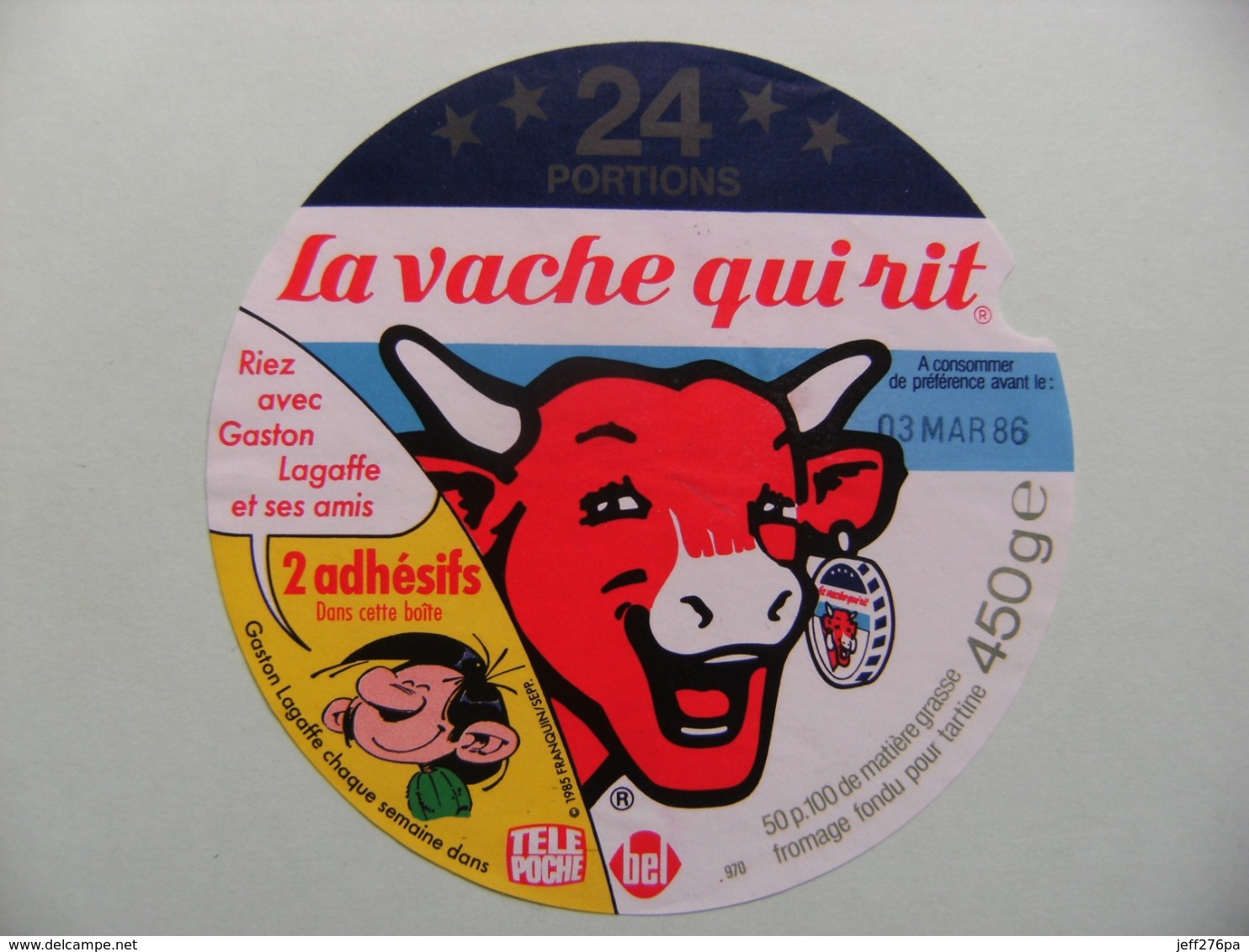 Etiquette Fromage Fondu - Vache Qui Rit - Bel 24 Portions Pub "Gaston Lagaffe Et Ses Amis"   A Voir ! - Fromage