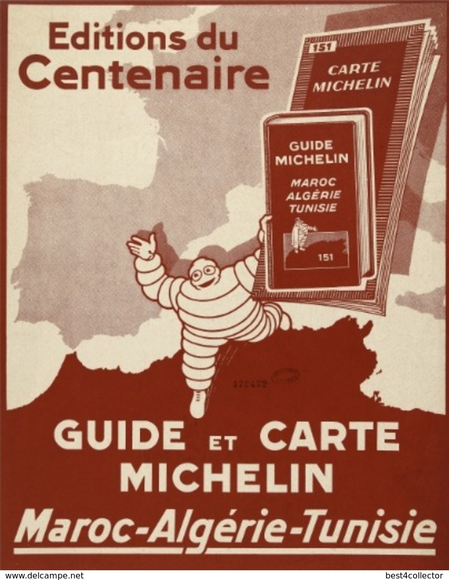 @@@ MAGNET - Editions Du Centenaire. Guide Et Carte Michelin, Maroc Algérie TunisieEditions Du Centenaire. Guide Et Cart - Publicitaires