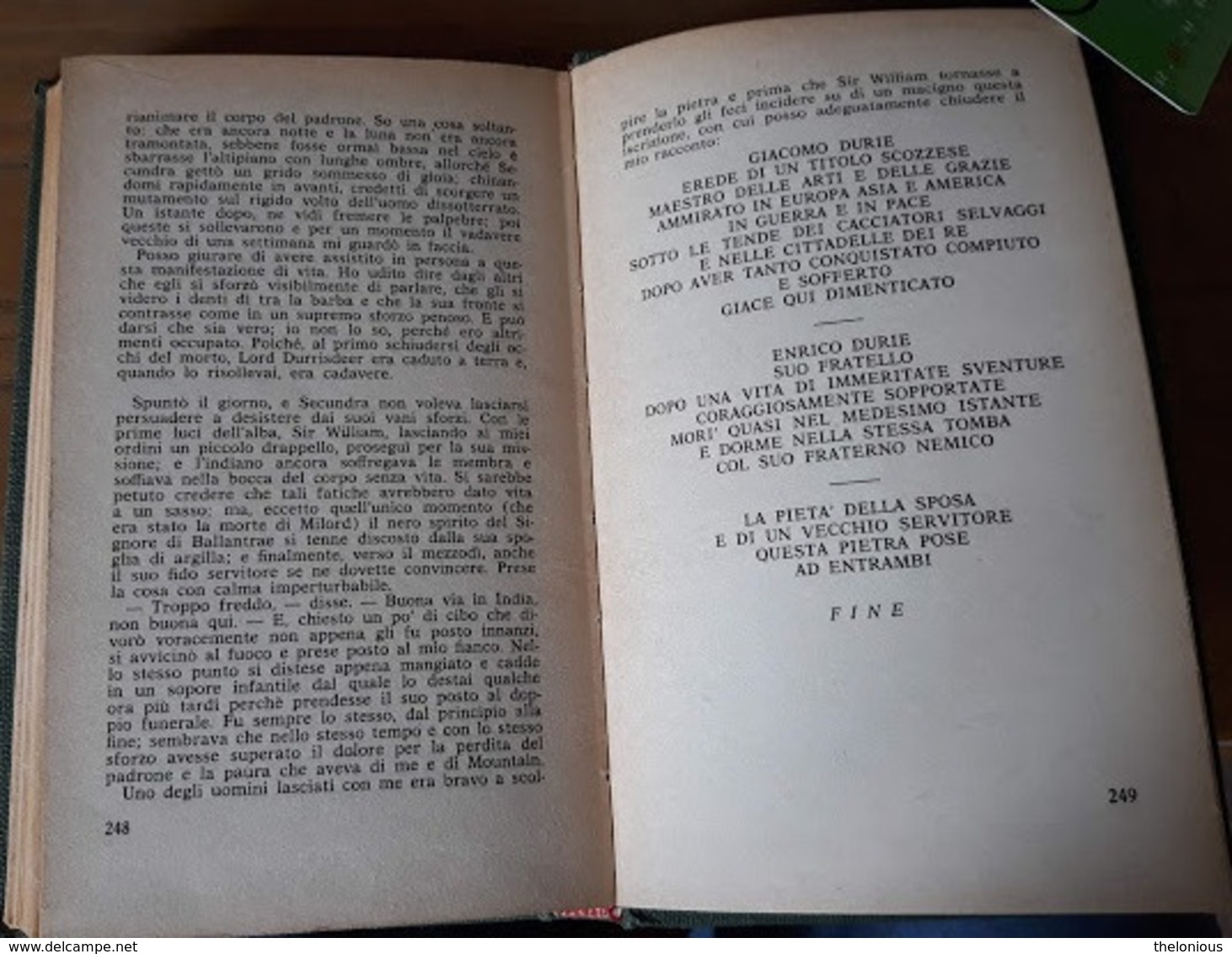 # ROBERT LOUIS STEVENSON - IL SIGNORE DI BALLANTRAE - GINO DEL DUCA, LE EDIZIONI MONDIALI, 1964 - Berühmte Autoren