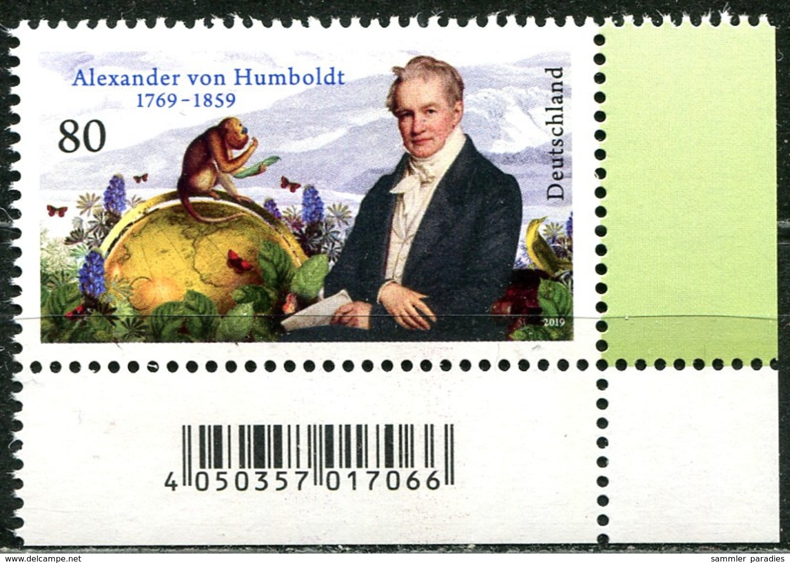 BRD - 3492 ECKE REU - ** Postfrisch (E) - 80C       Alexander Humboldt - Ausgabe 05.09.2019 - Neufs