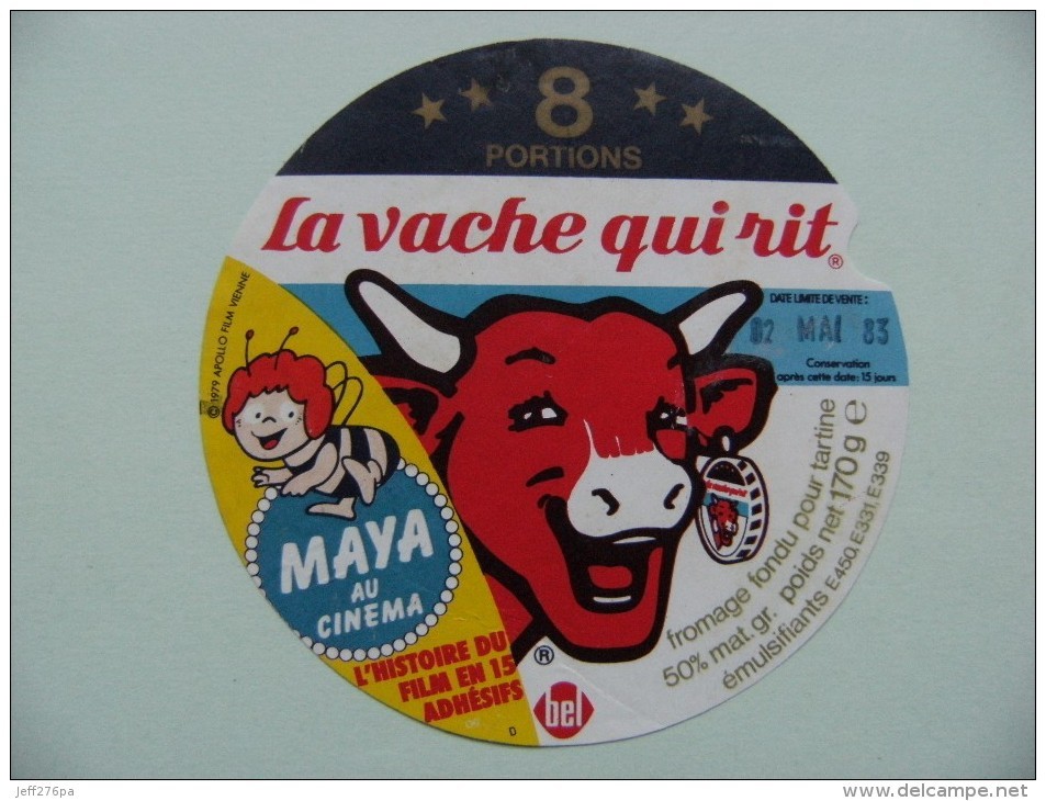 Etiquette Fromage Fondu - Vache Qui Rit - 8 Portions Bel Pub "MAYA L'Abeille Au Cinéma"   A Voir ! - Formaggio