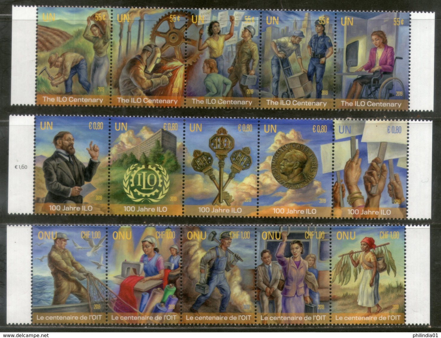 United Nations 2019 International Labor Organization ILO Centenary Painting MNH # 6393 - ILO