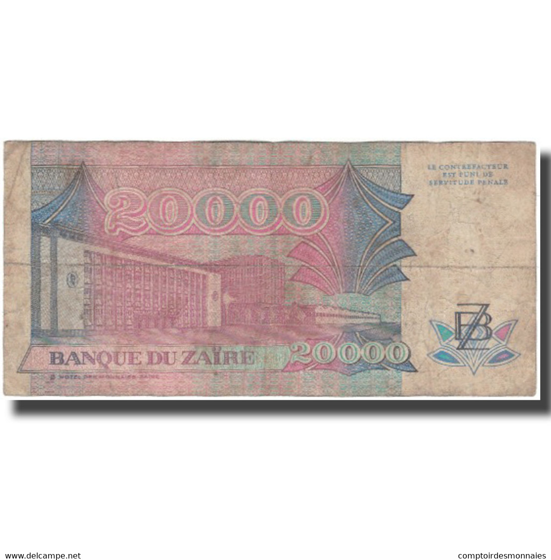 Billet, Zaïre, 20,000 Zaïres, 1991-07-01, KM:39a, TB - Zaire