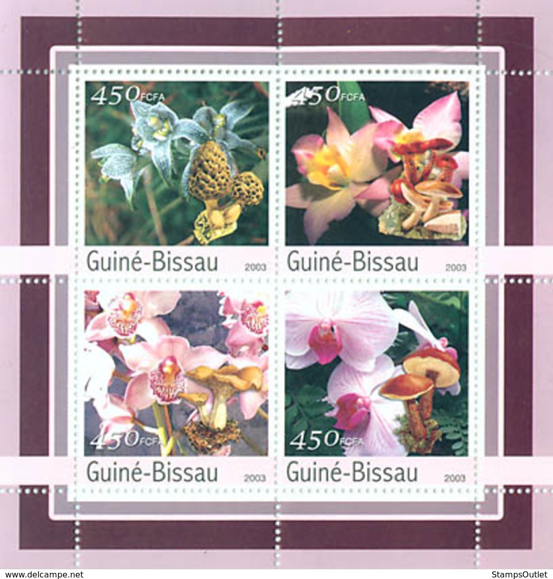 Guinea - Bissau 2003 - Orchides - Mushrooms 4v. Y&T 1058-1061, Michel 2087-2090 - Guinea-Bissau