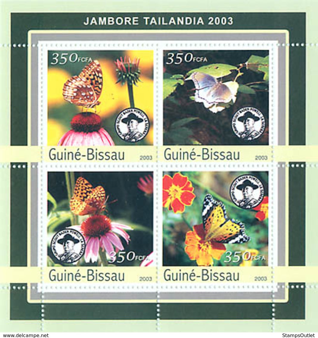 Guinea - Bissau 2003 - Jamboree Tailandia 2003 - Butterfly 4v. Y&T 1054-1057, Michel 2033-2036 - Guinea-Bissau
