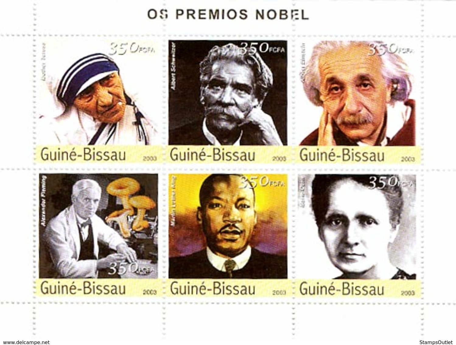 Guinea - Bissau 2003 - Prix Nobel 6v. Y&T 1216-1221, Michel 2168-2173 - Guinea-Bissau