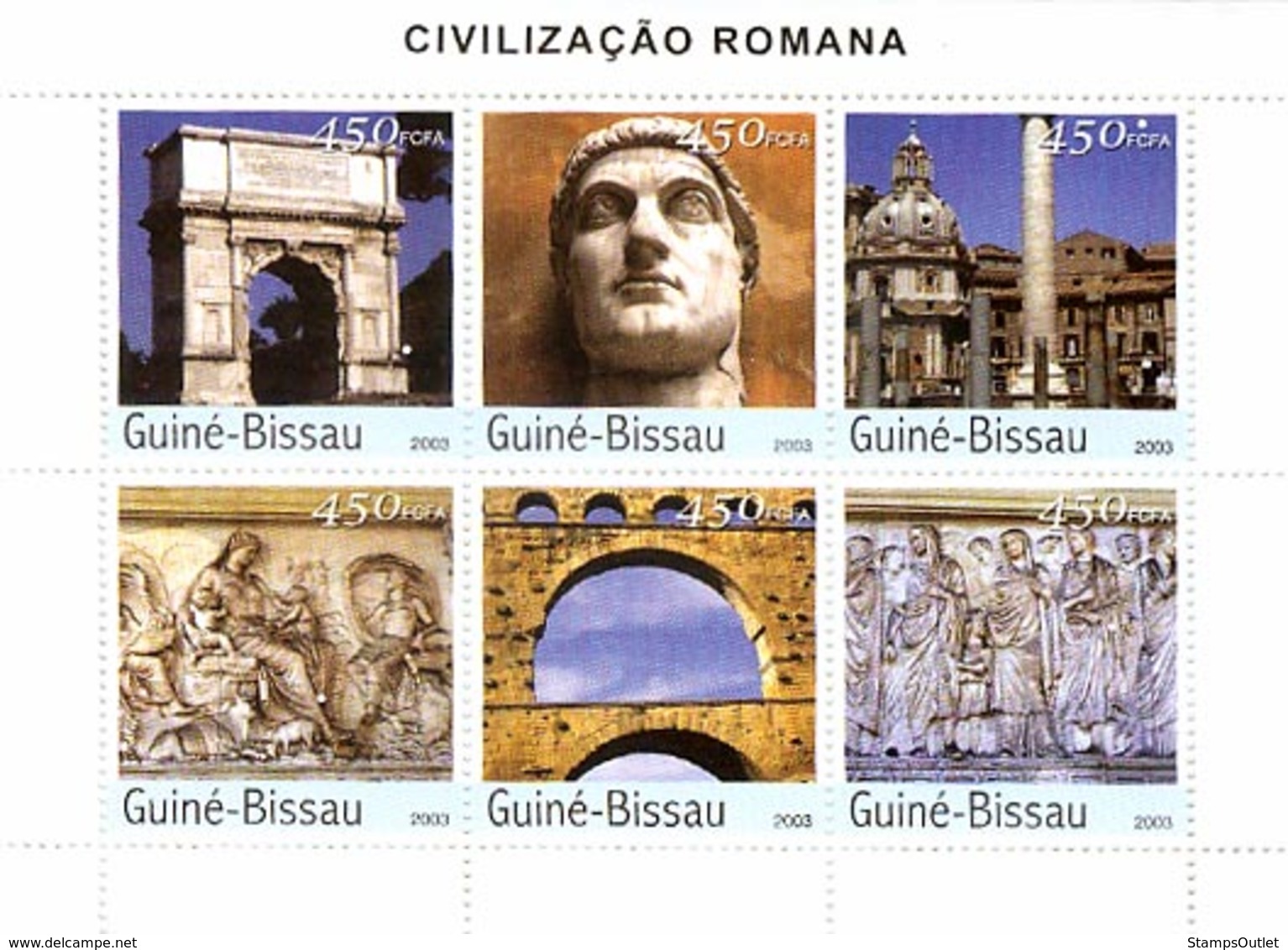 Guinea - Bissau 2003 - Civilization Of Rome 6v. Y&T 1252-1257, Michel 2188-2193 - Guinea-Bissau