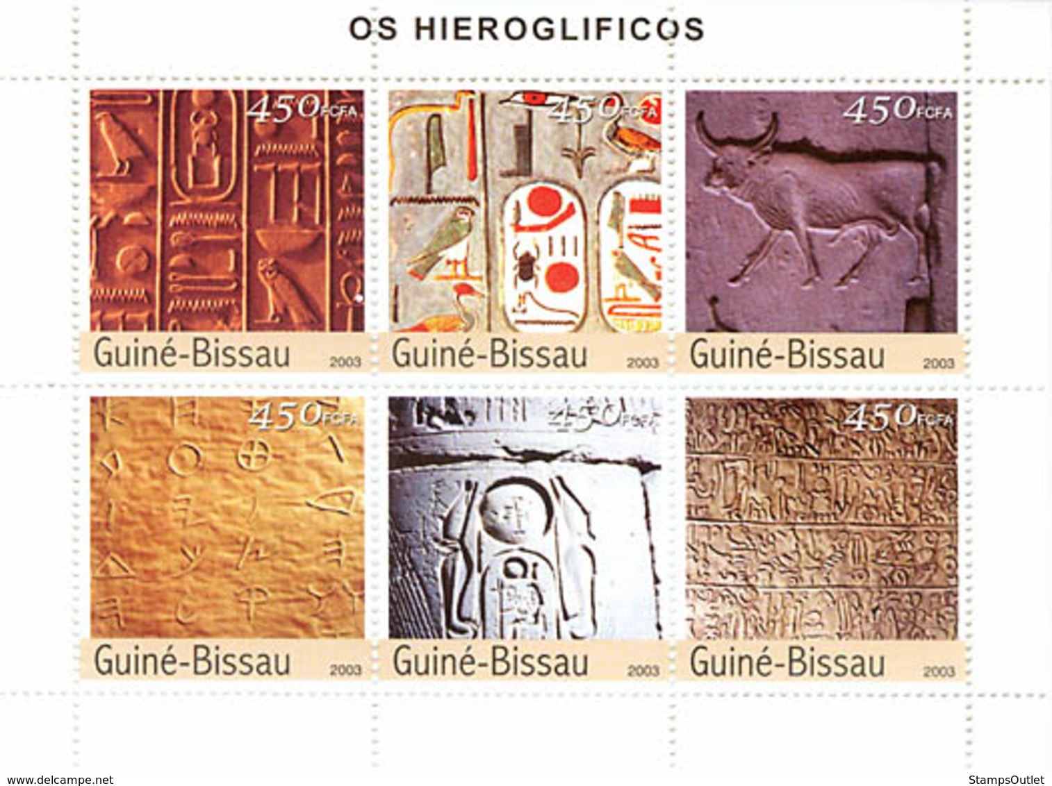 Guinea - Bissau 2003 - Hieroglyphs 6v. Y&T 1384-1389, Michel 2339-2344 - Guinea-Bissau