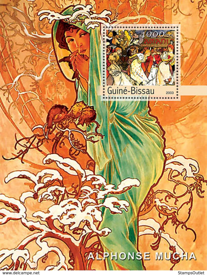 Guinea - Bissau 2003 - Paintings Of Mucha S/s. Y&T 181, Michel 2571 BL440 - Guinea-Bissau