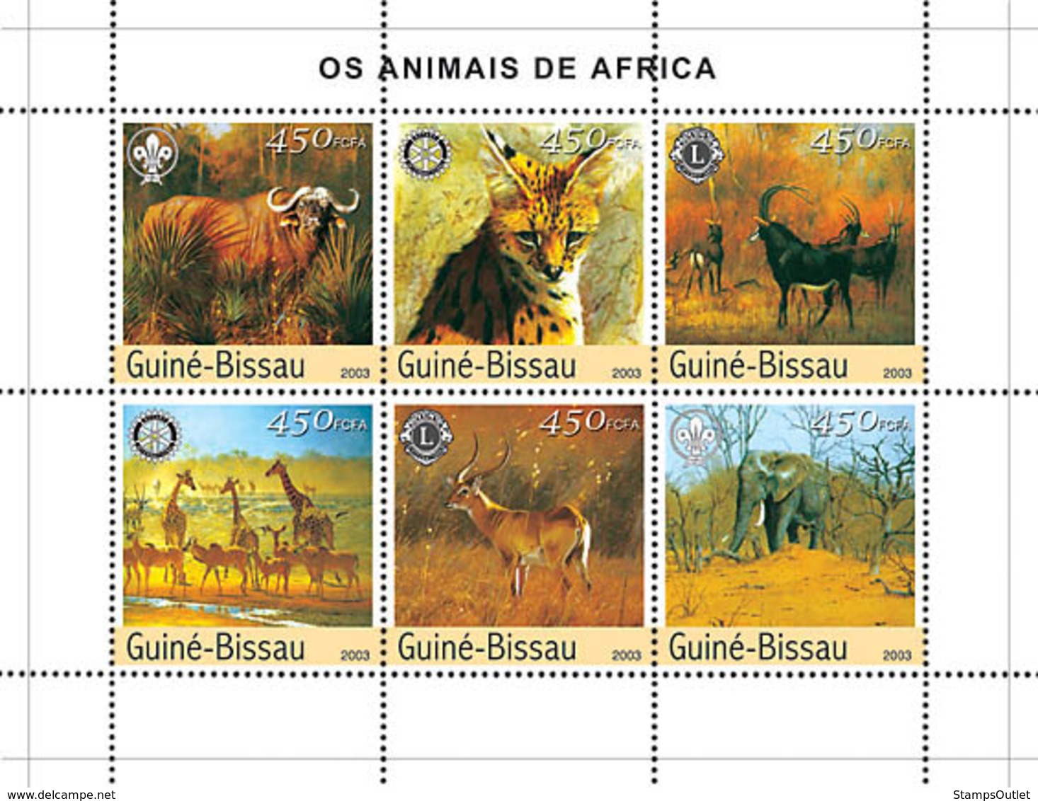 Guinea - Bissau 2003 - Animals Of Africa 6v. Y&T 1456-1461, Michel 2444-2449 - Guinée-Bissau