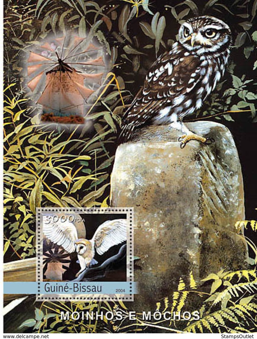 Guinea - Bissau 2004 - Owls & Windmills S/s, Y&T 211, Michel 2761/BL462 - Guinea-Bissau