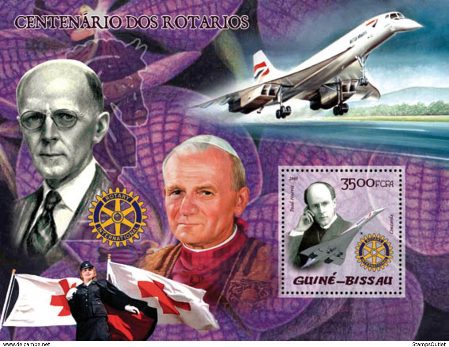 Guinea - Bissau 2005 - 100th Anniversary Rotary (also Pope, Concorde, Red Cross) S/s, Y&T 224, Michel 2908/BL483 - Guinea-Bissau