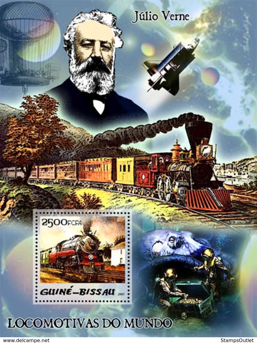 Guinea - Bissau 2005 - Steam Trains & Jules Verne S/s, Y&T 260, Michel 3034/BL505 - Guinea-Bissau