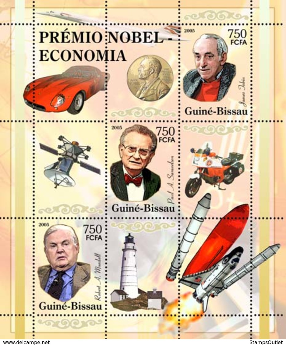 Guinea - Bissau 2005 - Nobel Prize Winners -Economics-R A Mundell, P A Samuelson 3v, Y&T 2016-2018, Michel 3186-3188 - Guinea-Bissau