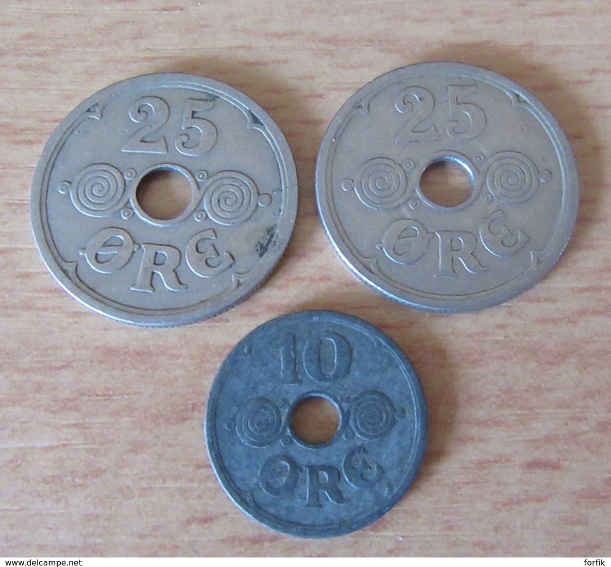 Danemark / Danmark - Lot De 3 Monnaies Modernes Dont Rare 25 Ore 1935 + 1936 + 10 Ore 1941 - TTB / SUP - Danimarca