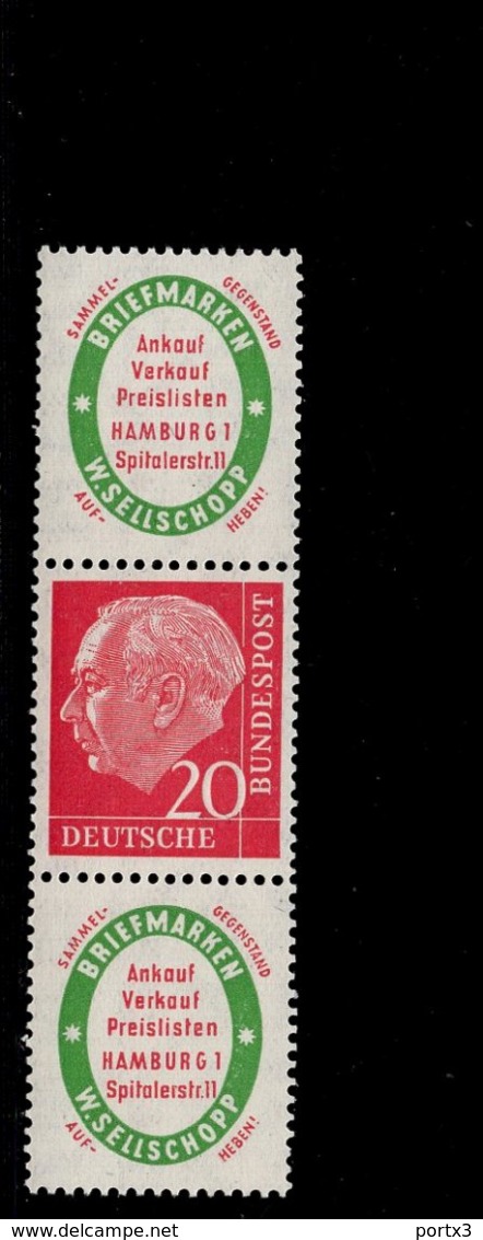 Bund ZD S 32 Theodor Heuss MNH ** Neuf - Se-Tenant