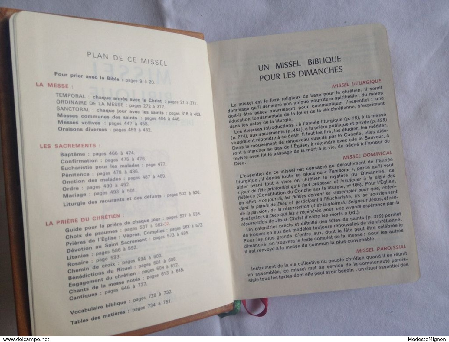 Missel Biblique Des Dimanches Et Des Fêtes. Imprimatur De Joseph, Card. Lefebvre. A.C.R. - Editions Tardy, 1969. - Religion & Esotérisme