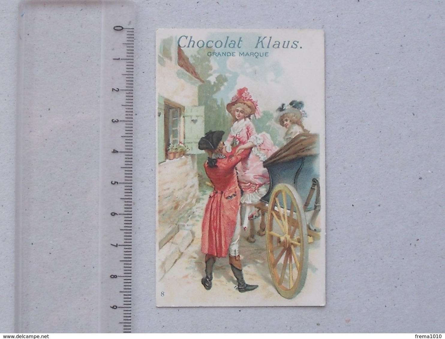 CHROMO Chocolat KLAUS: ATTELAGE Carrosse Bourgeois Amoureux Jolie Tenue Mode - N°8 - - Autres & Non Classés