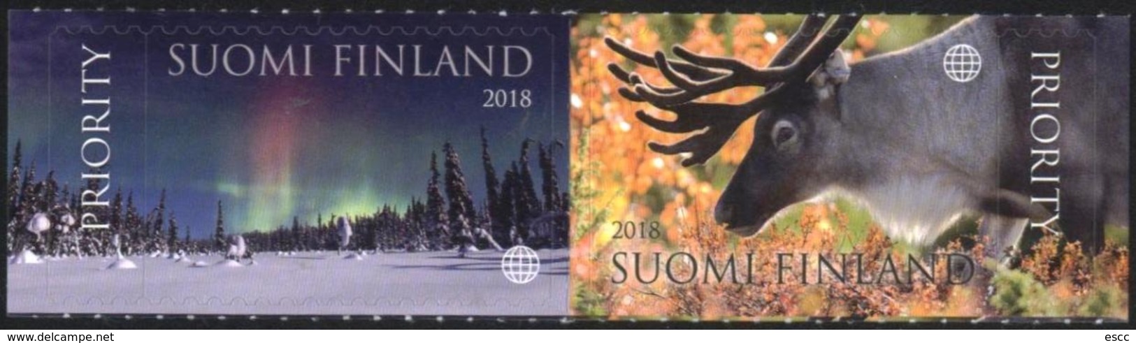 Mint Stamps Tourism: Magical Lapland Northern Lights Deer 2018 From Finland - Neufs