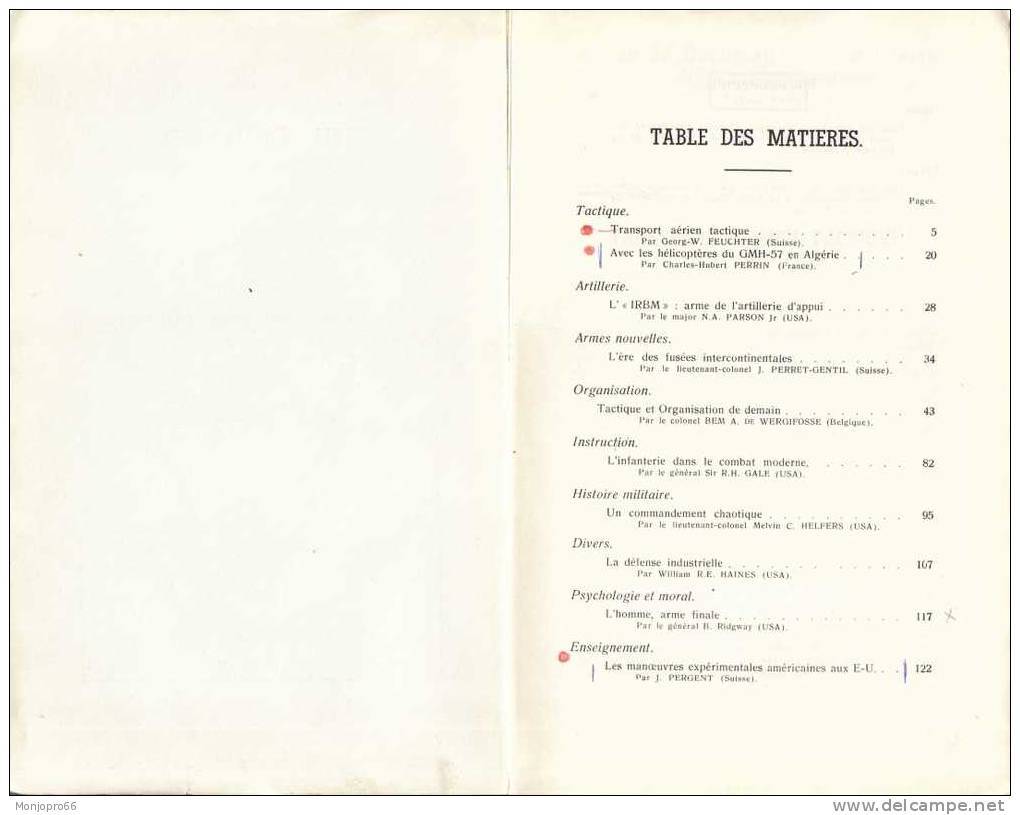 Revue De Documentation Militaire N° 92 Du 1 Er Février 1957 - Français