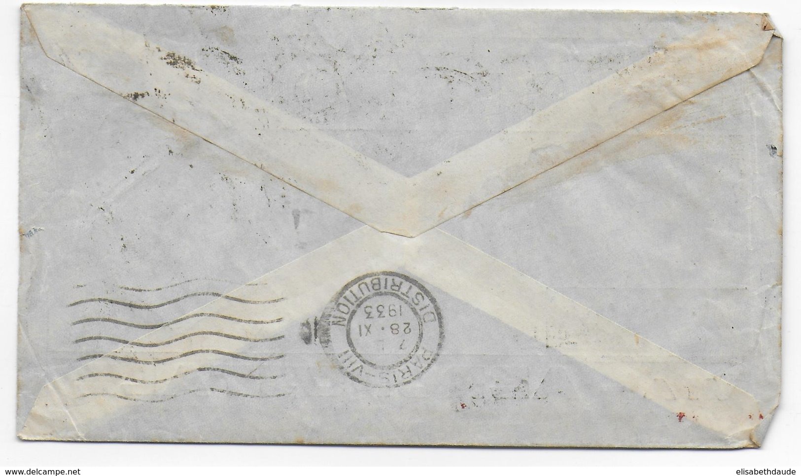 1933 - ENVELOPPE RECOMMANDEE Via AEROPOSTALE De RIO DE JANEIRO (BRESIL) => PARIS - Luftpost