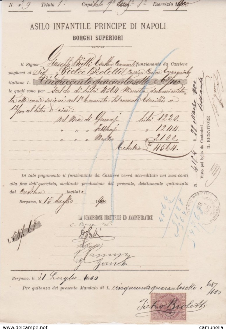 1900-documento Con Marca Da Bollo - Fiscaux