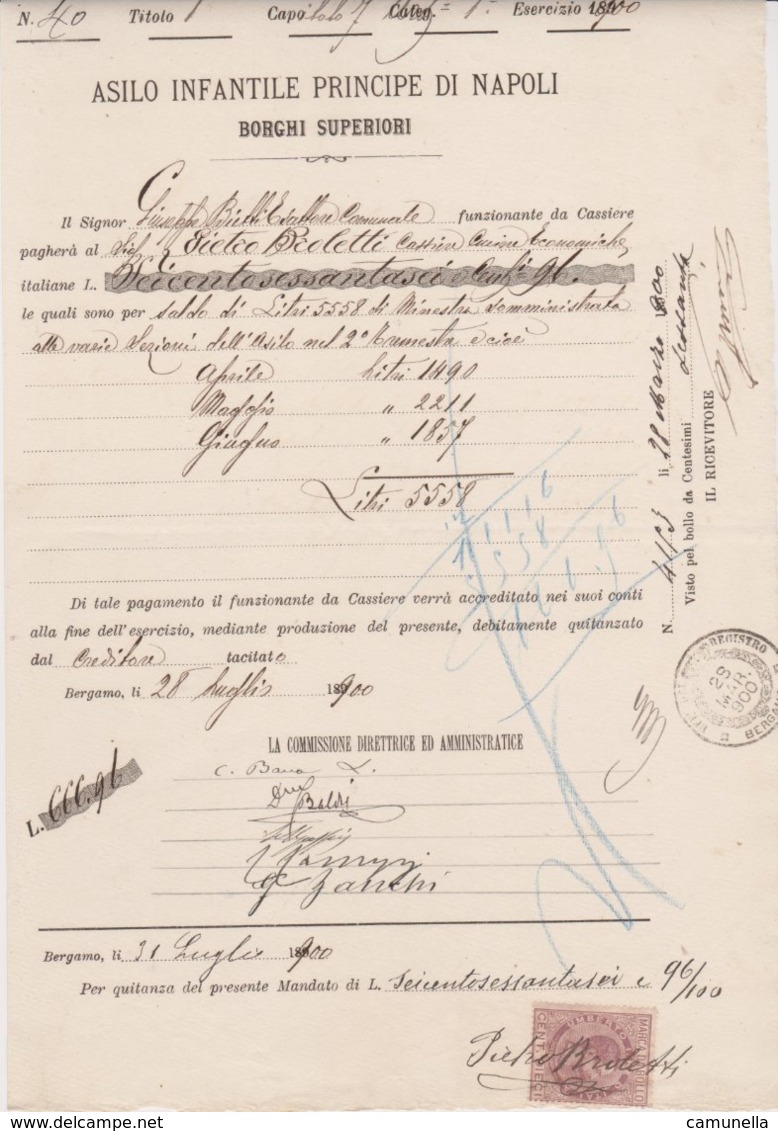 1900-documento Con Marca Da Bollo - Steuermarken