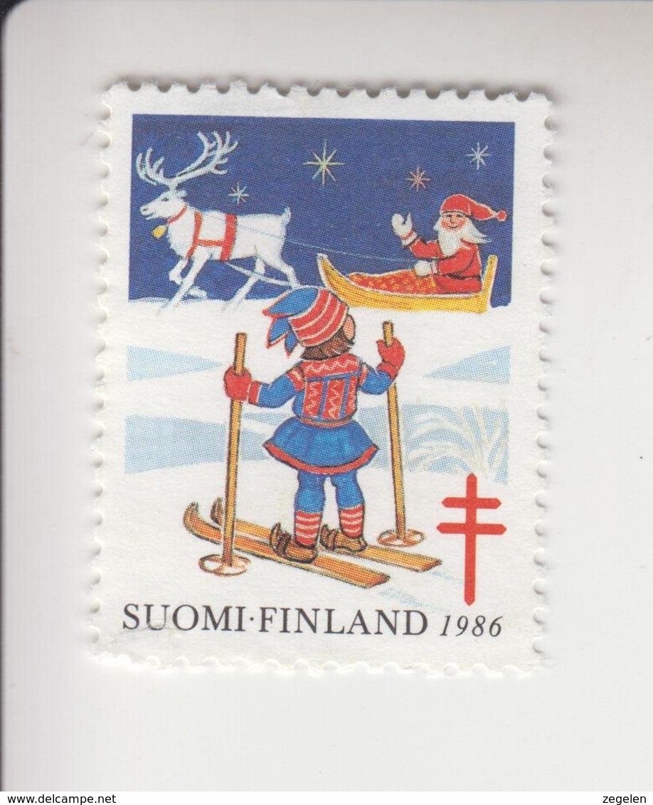 Finland Kerstvignet Cat. AFA Julemaerker Norden Jaar 1986 Positie 2 Op 5 - Sonstige & Ohne Zuordnung