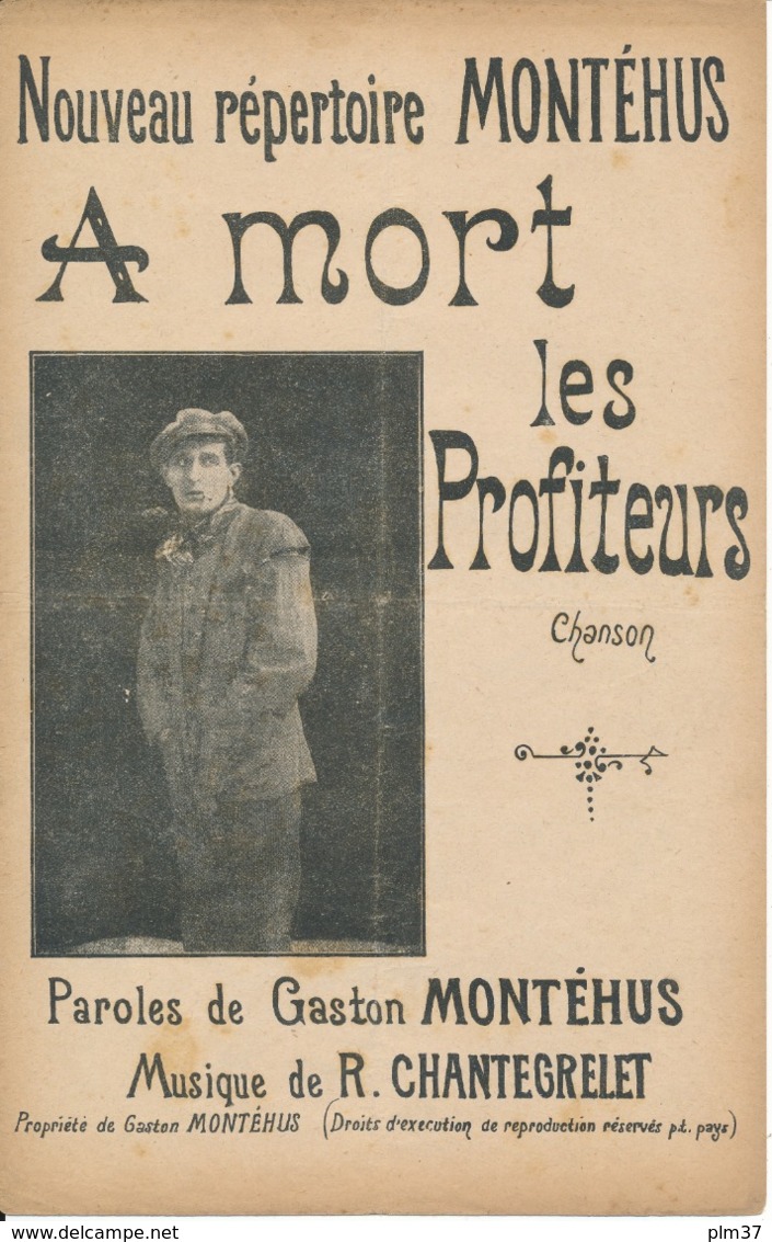 CHANSON - A Mort Les Profiteurs - MONTEHUS, Chantegrelet - Partitions Musicales Anciennes