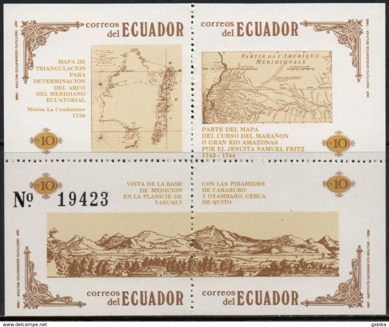 Ecuador 1986 Scott 1141 MNH Geodesy, Map - Equateur