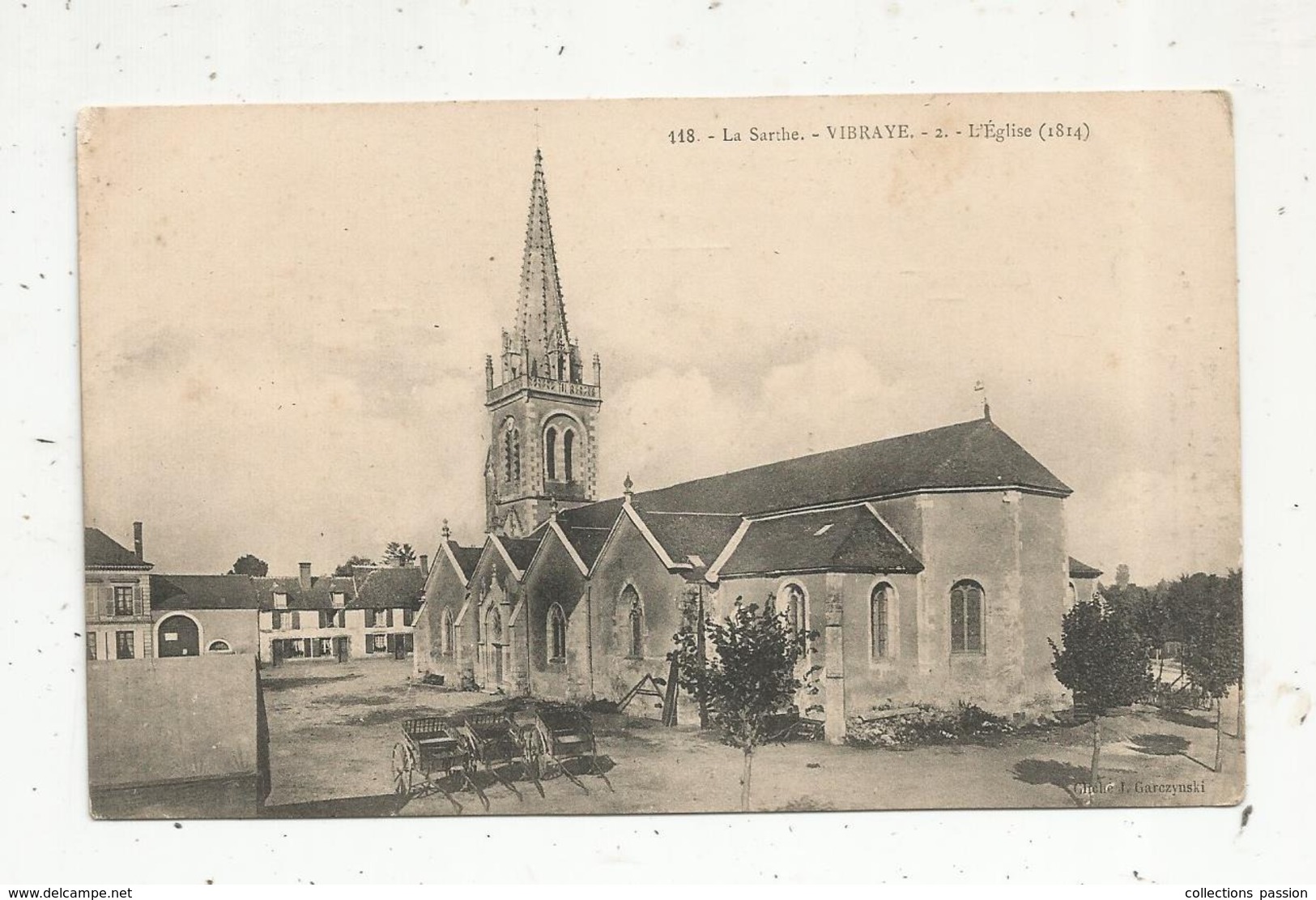 Cp , 72 , VIBRAYE ,l'église,  Vierge ,edition Spéciale Du Comptoir Photographique De L'Ouest - Vibraye