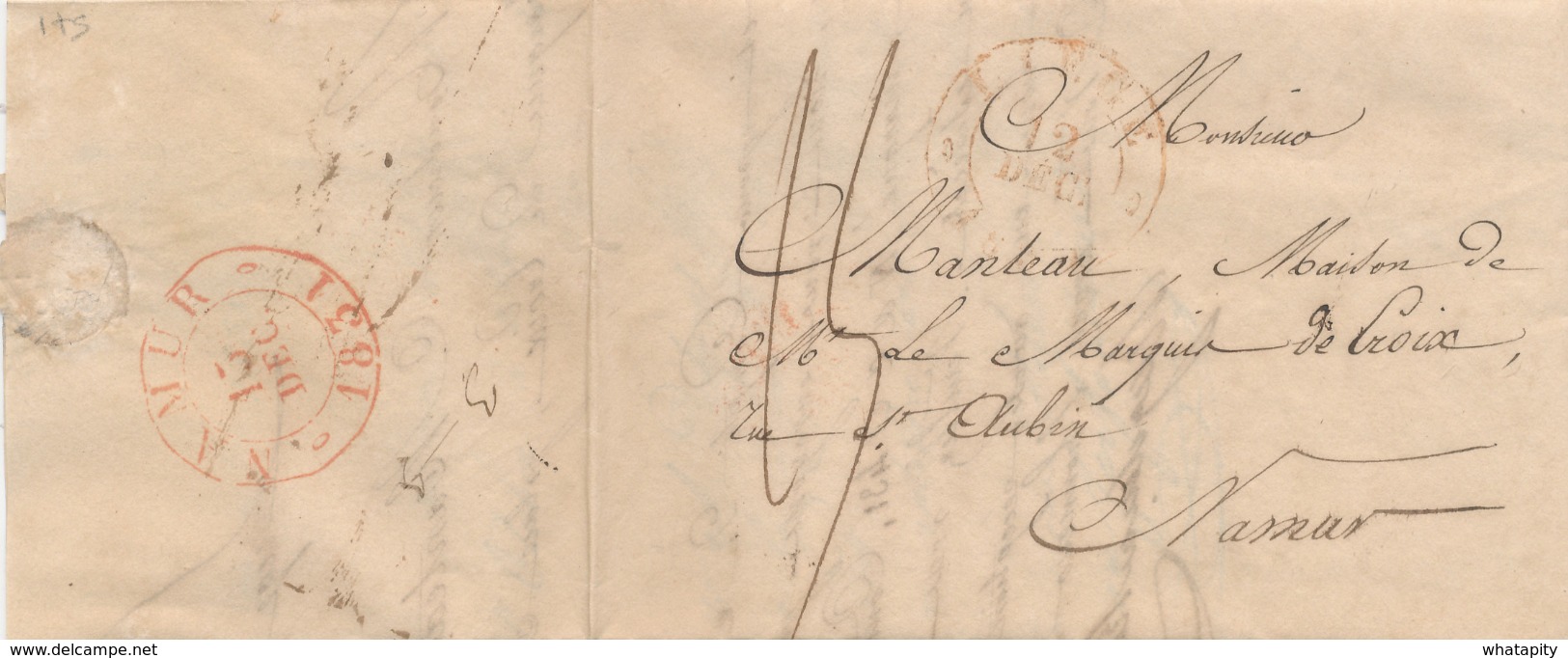 848/29 - Lettre Précurseur LIEGE 1831 Vers NAMUR - Port 15 Cents - Signé Naegelmackers Et Cerfontaine - 1830-1849 (Belgique Indépendante)