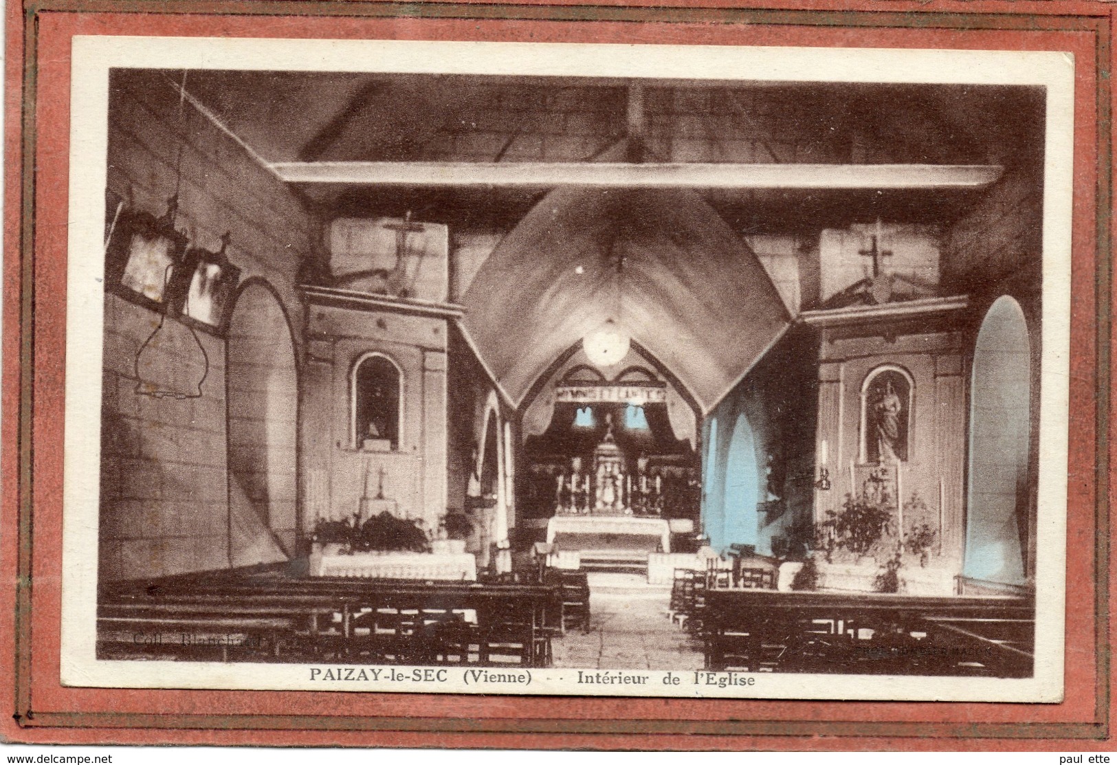 CPA - PAIZAY-le-SEC (86) - Aspect De L'intérieur De L'Eglise En 1950 - Sonstige & Ohne Zuordnung