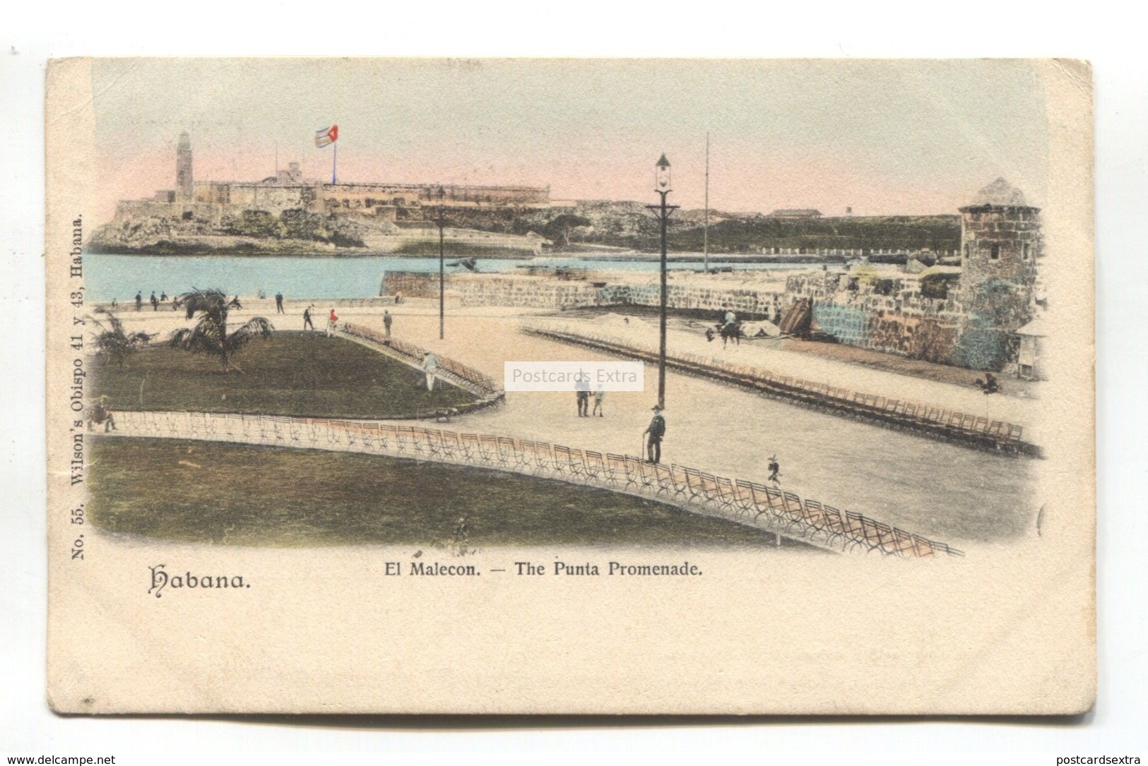 Havana / Habana - El Malecon, The Punta Promenade - Cuba Postcard Sent 1904 From USA To England - Cuba