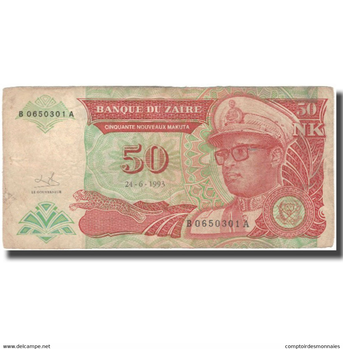 Billet, Zaïre, 50 Nouveaux Zaïres, 1993-06-24, KM:57, TB - Zaire