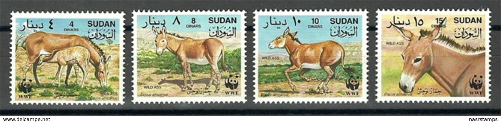 Sudan - 1994 - ( Wild Ass - Animals ) - Complete Set - MNH (**) - Ezels