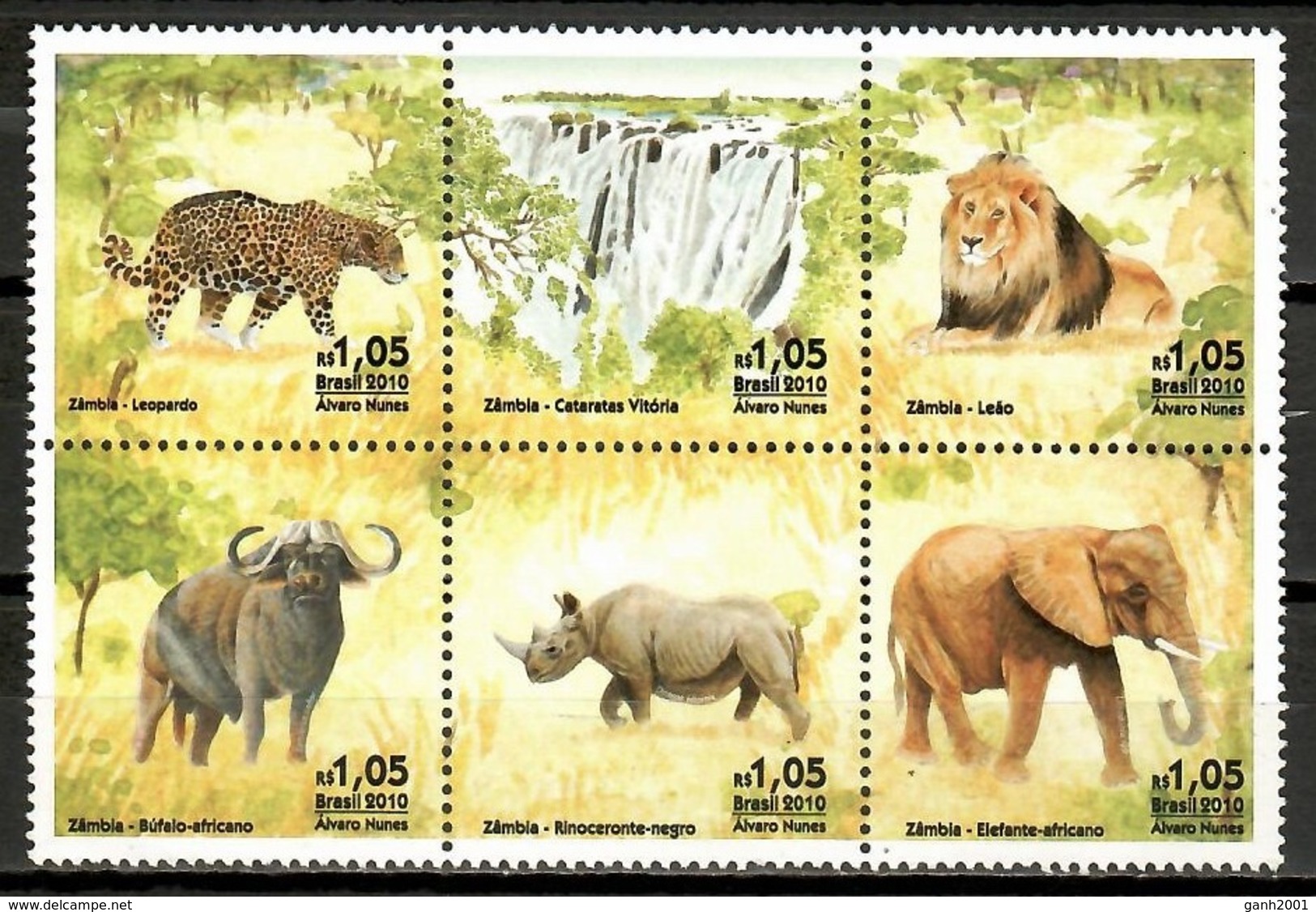 Brazil 2010 Brasil /  Mammals Lion Elephant Rhino MNH Mamíferos Säugetiere / Cu12009  36-17 - Otros & Sin Clasificación