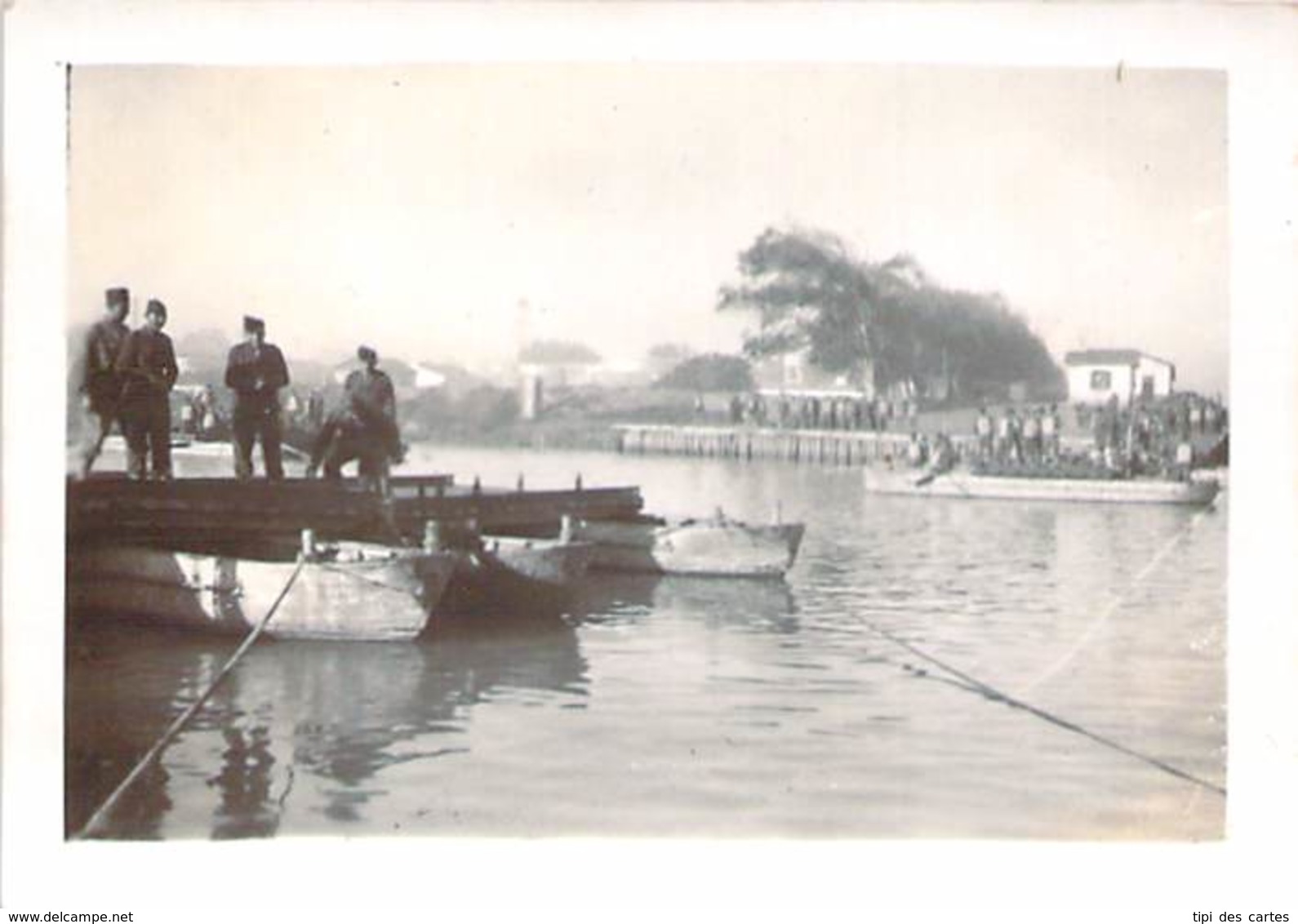 Photo Militaria - Militaires Du 19e Regiment Du Génie Français, Création D'un Pont, Algérie Ca 1935 - Guerre, Militaire