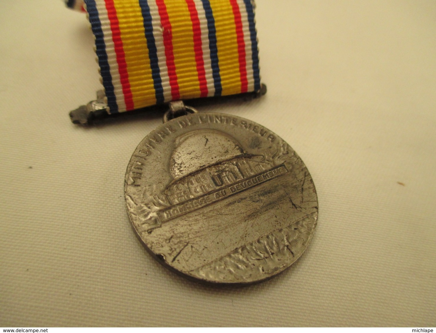 Medaille  De Pompier Avec Ruban - France