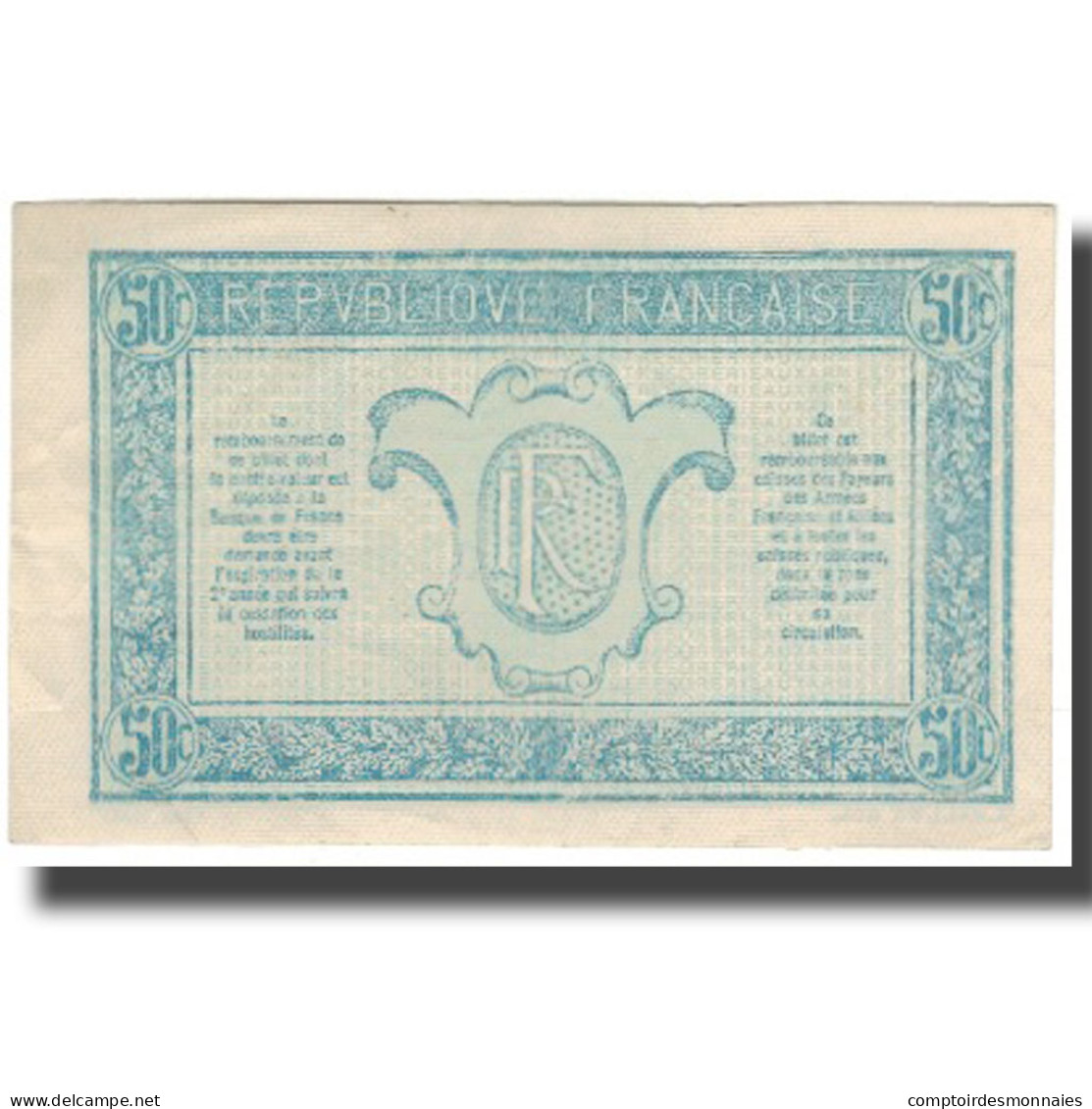 France, 50 Centimes, 1917-1919 Army Treasury, SUP, Fayette:VF 1.03, KM:M1 - 1917-1919 Trésorerie Aux Armées