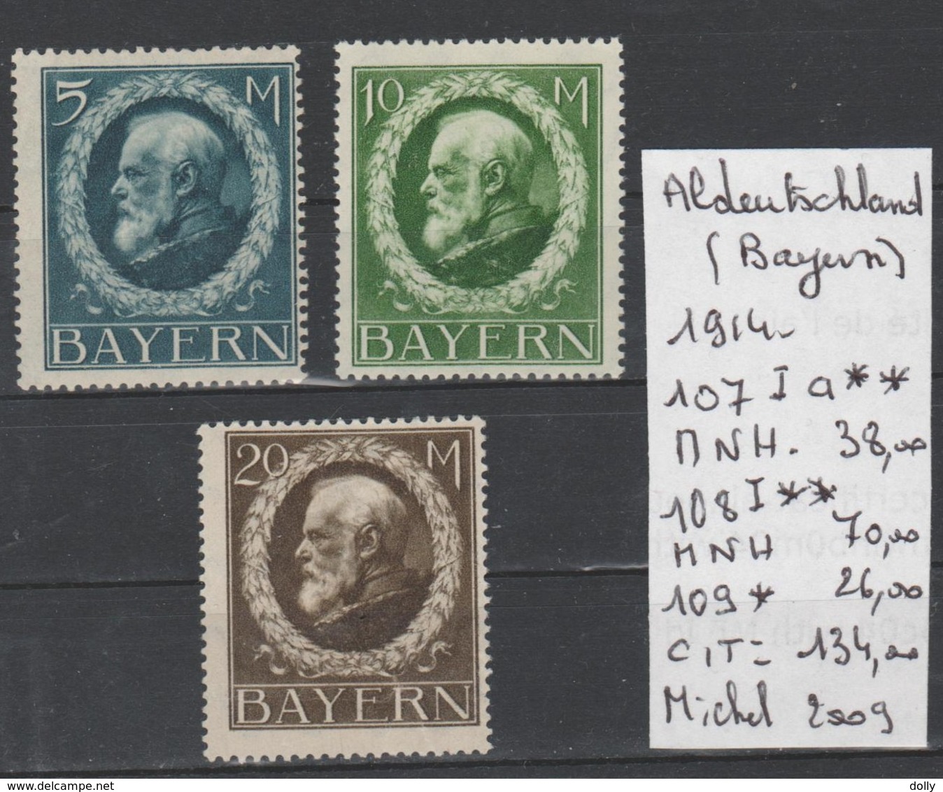 TIMBRE D ALLEMAGNE NEUF** /* ANCIENS ETATS (BAYERN)1914  Nr 107 ** I A-108 ** I - 109 * COTE 134 € - Nuevos