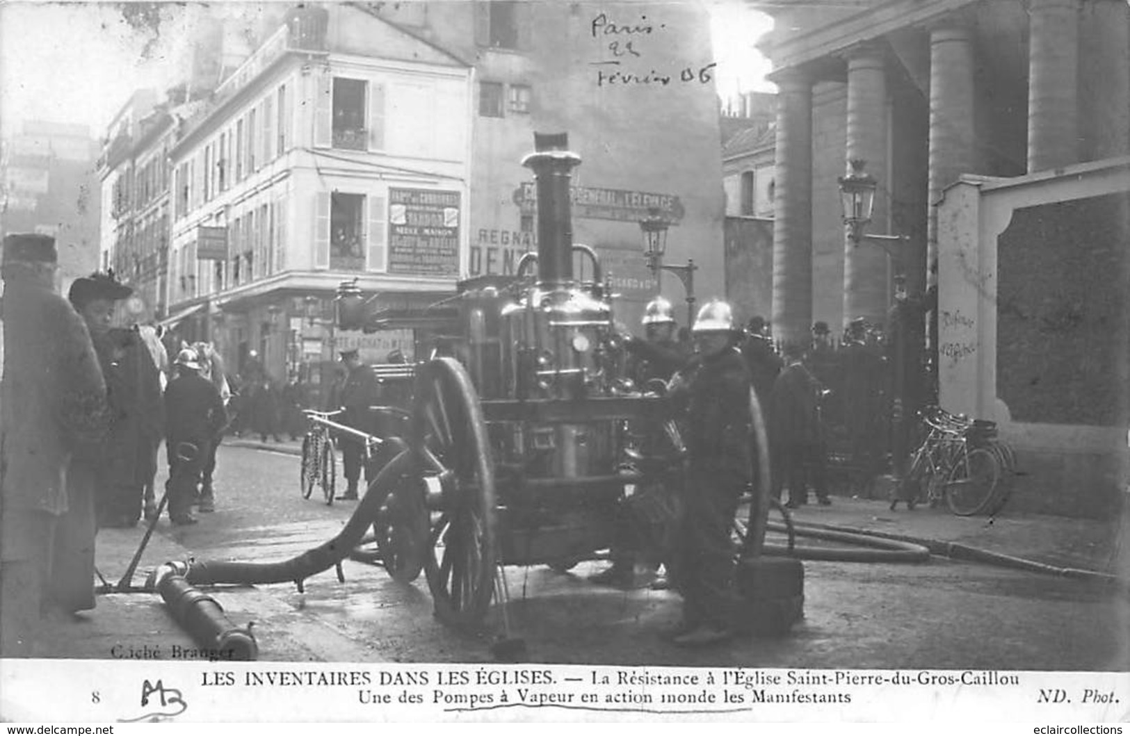 Thème. Métier     Pompiers  . Matériel  Paris  75  Inventaire St Pierre Du Gros Caillou. Pompe A Vapeur    (Voir Scan) - Otros & Sin Clasificación