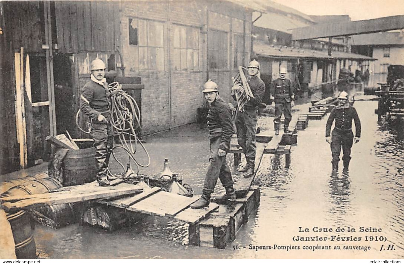 Thème. Métier    Pompiers    Paris  75  Pompiers  Coopérant Au Sauvetage   (Voir Scan) - Altri & Non Classificati