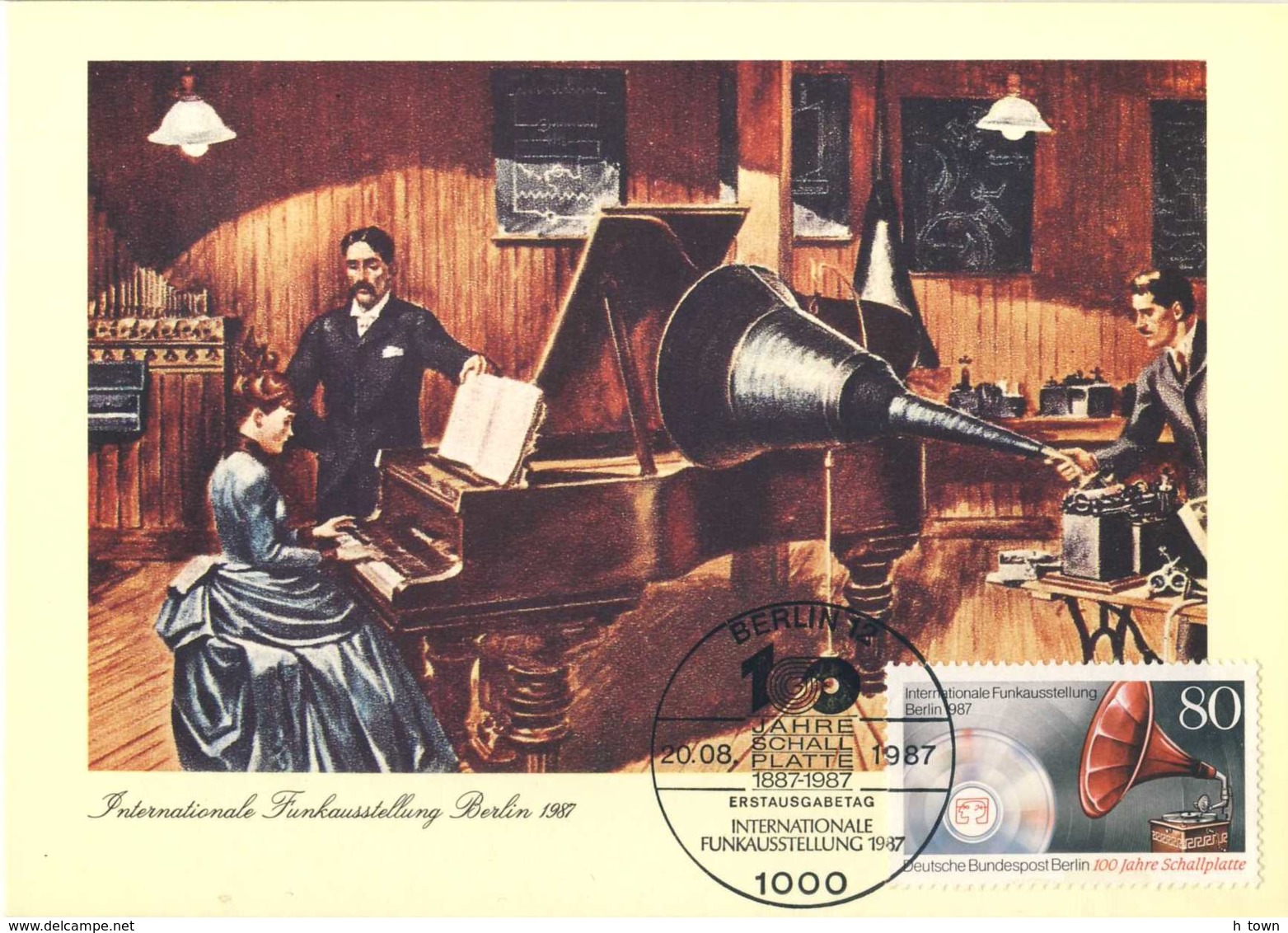 5219  Gramophone, Disque, Piano: Carte Maximum D'Allemagne (Berlin) 1987 - Gramophone Record, Disc Anniversary - Music