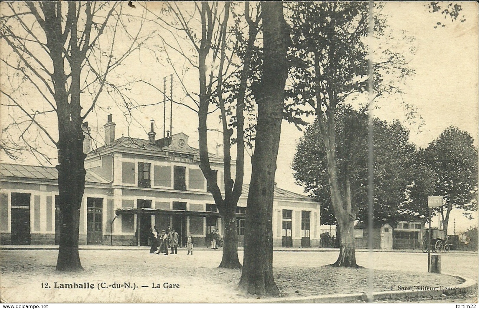 (LAMBALLE    )( 22 COTES DU NORD ) ( TAMPON MILITAIRE ) ( GARE ) - Lamballe